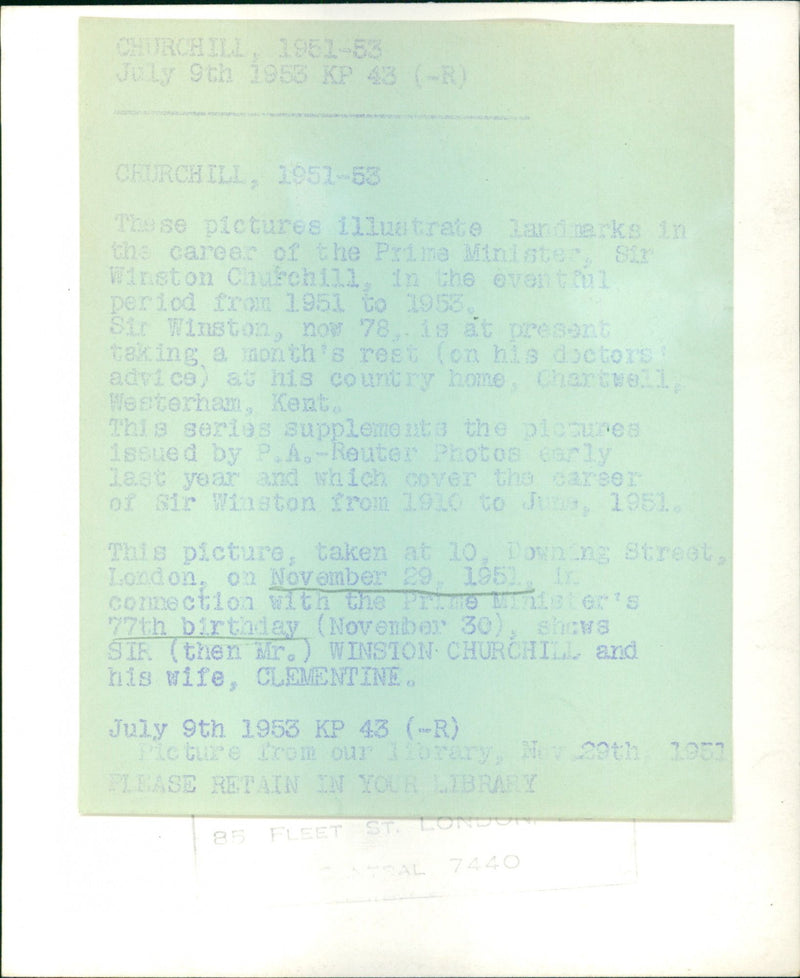 Winston Churchill with wife Clementine - Vintage Photograph