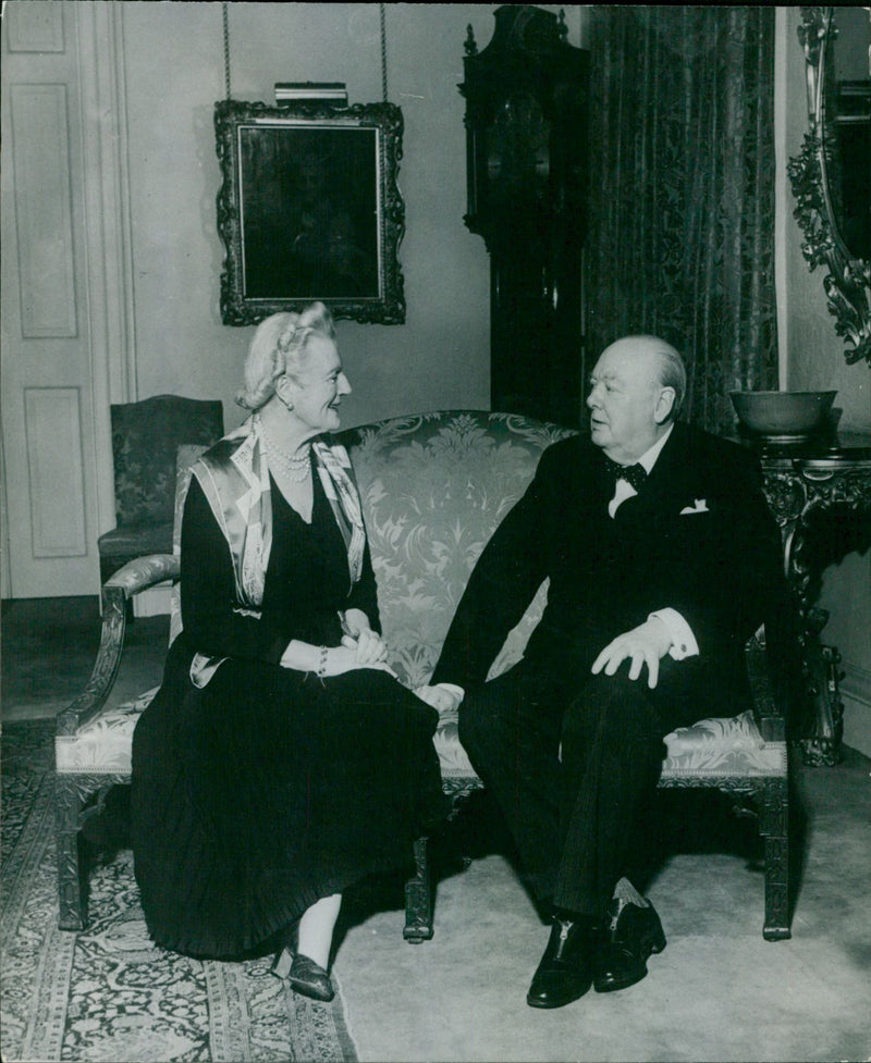 Winston Churchill with wife Clementine - Vintage Photograph