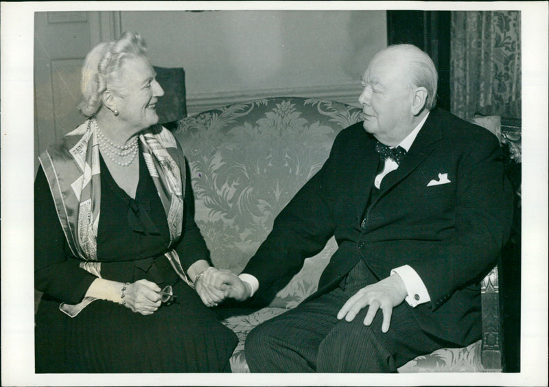 Winston Churchill with wife Clementine - Vintage Photograph