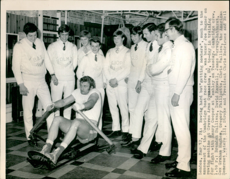 Joe Bugner and the Cambridge Boat Race Crew - Vintage Photograph
