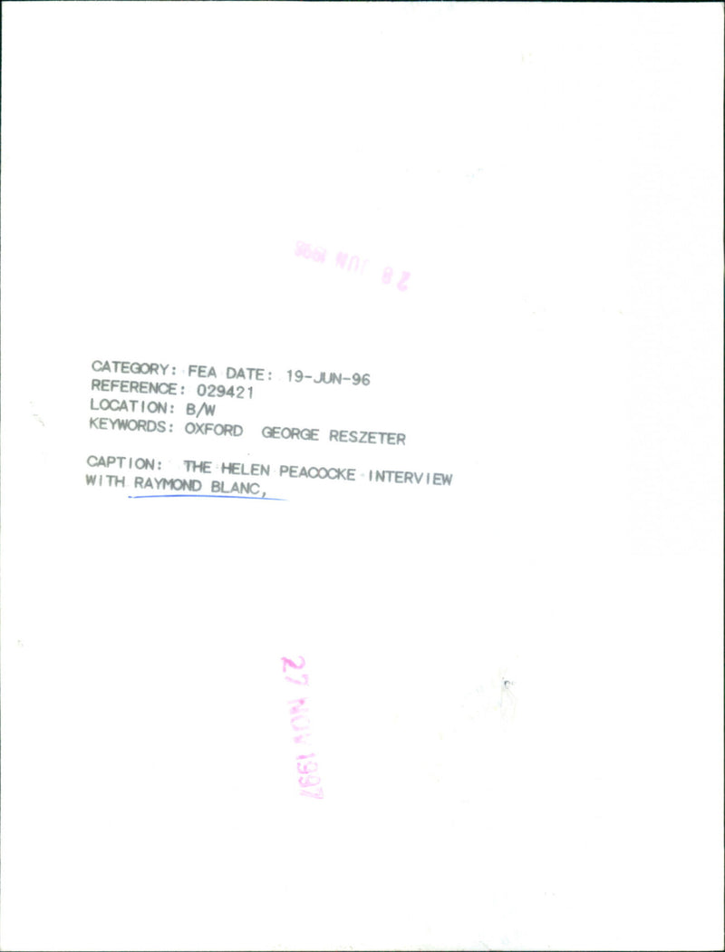 1937 HELEN PEACOCKE INTERVIEW WITH RAYMOND BLANC - Vintage Photograph