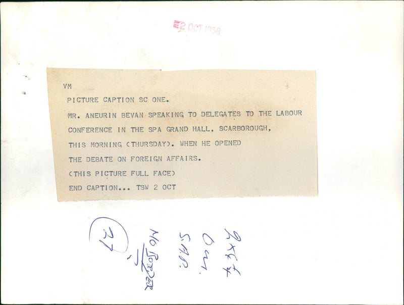 Mr. Aneurin Bevan - Vintage Photograph