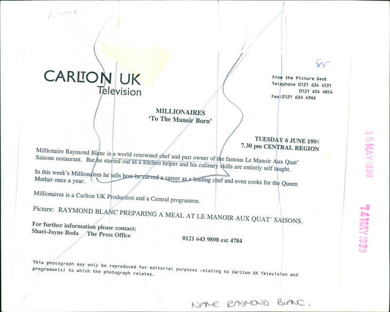 1993 RAYMOND BLANC - Vintage Photograph