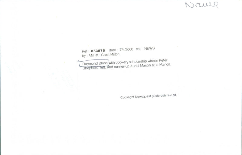 Raymond Blanc - Vintage Photograph