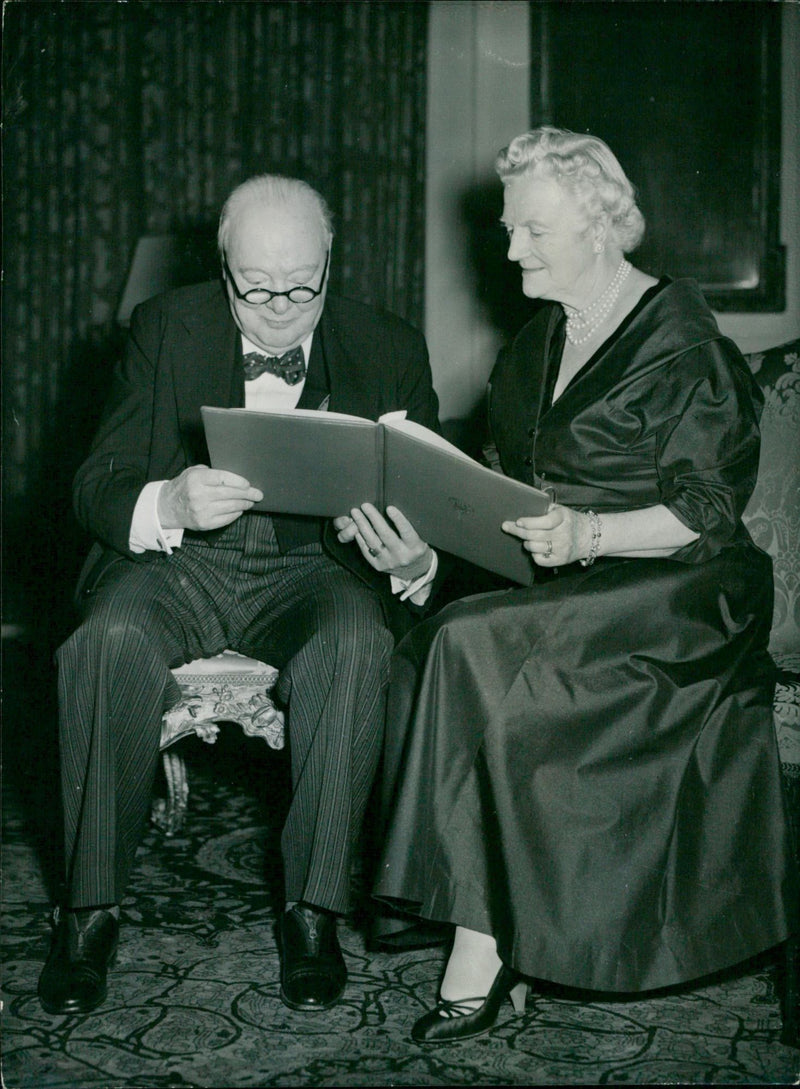 Winston Churchill with wife Clementine - Vintage Photograph