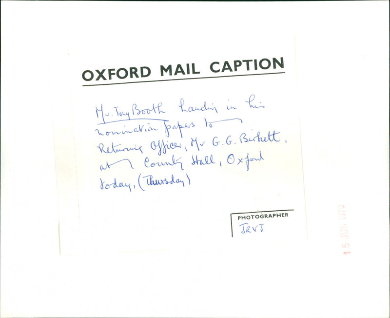 Tony Booth - Vintage Photograph