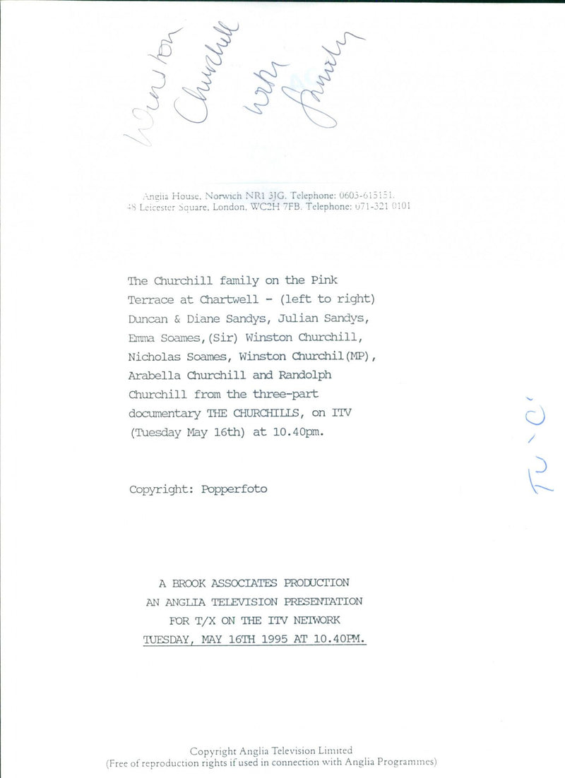 Winston Churchill with Family - Vintage Photograph