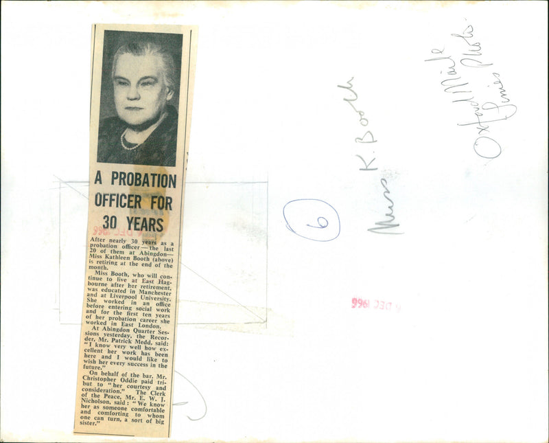 Miss Kathleen Booth - Vintage Photograph