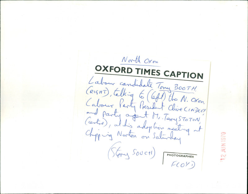 Tony Booth - Vintage Photograph