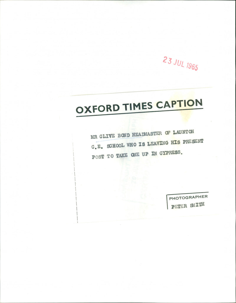 Mr. Clive Bond - Vintage Photograph