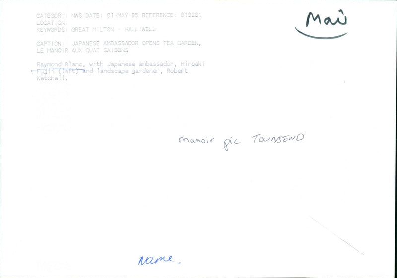 1995 Raymond Blanc - Vintage Photograph