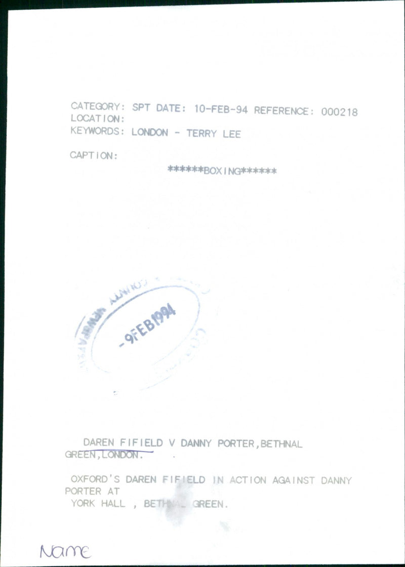 Darren Fifield - Vintage Photograph