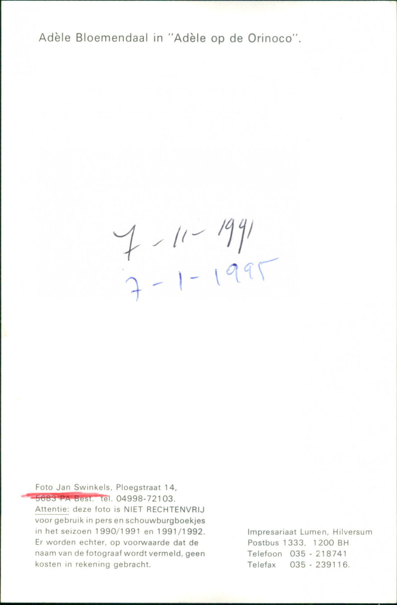 Adèle Bloemendaal - Vintage Photograph