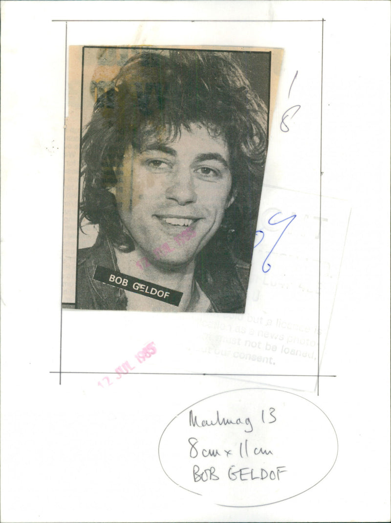 Bob Geldof - Vintage Photograph