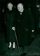 Winston Churchill with wife Clementine - Vintage Photograph