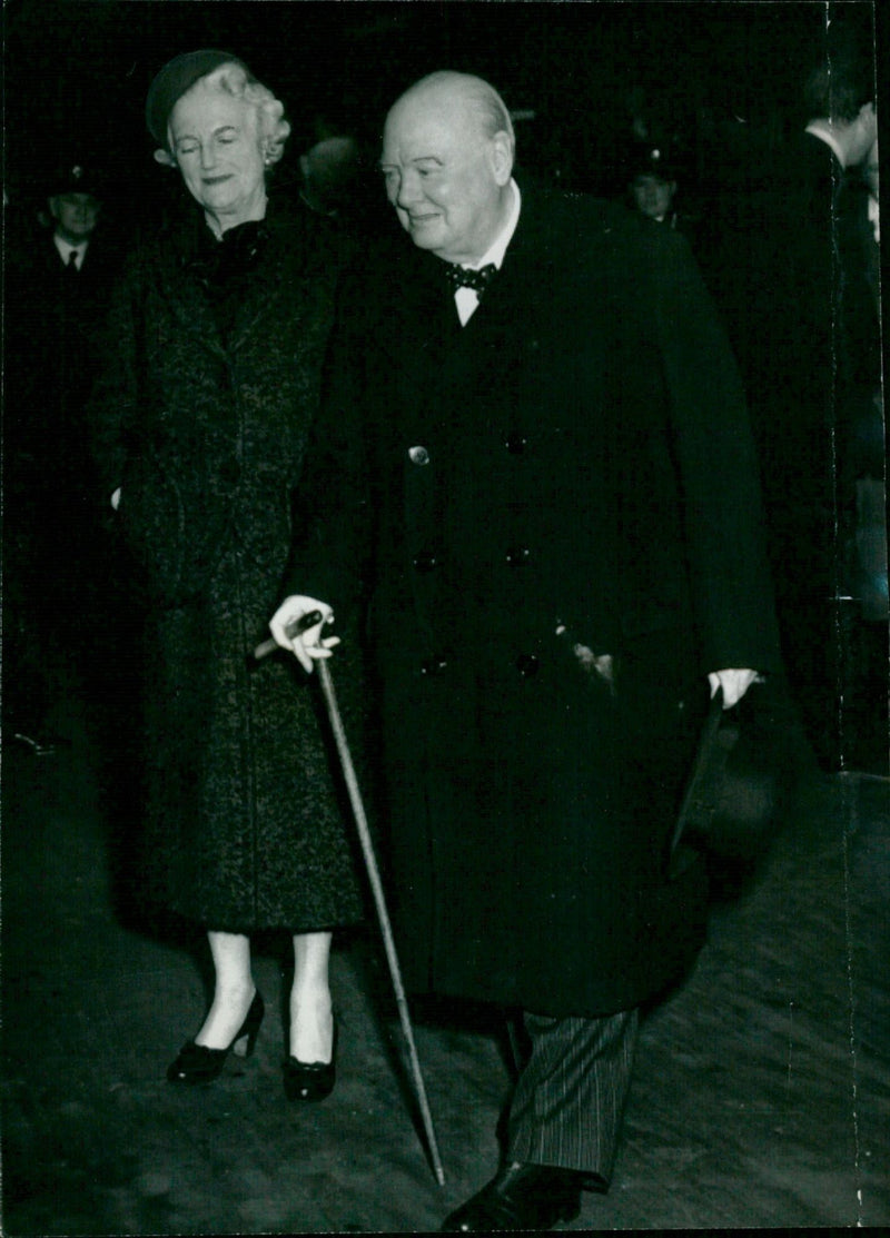 Winston Churchill with wife Clementine - Vintage Photograph