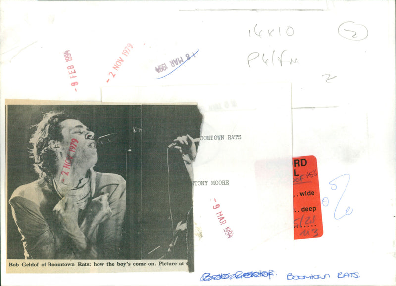 Boomtown Rats - Vintage Photograph