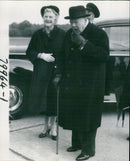 Winston Churchill with wife Clementine - Vintage Photograph