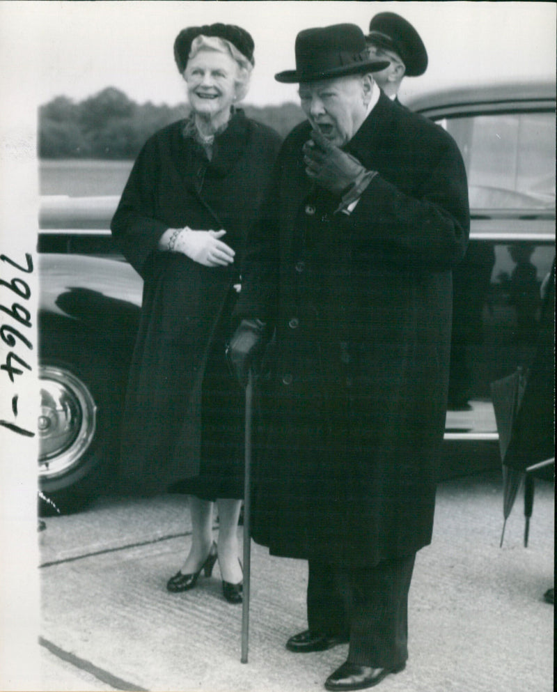 Winston Churchill with wife Clementine - Vintage Photograph