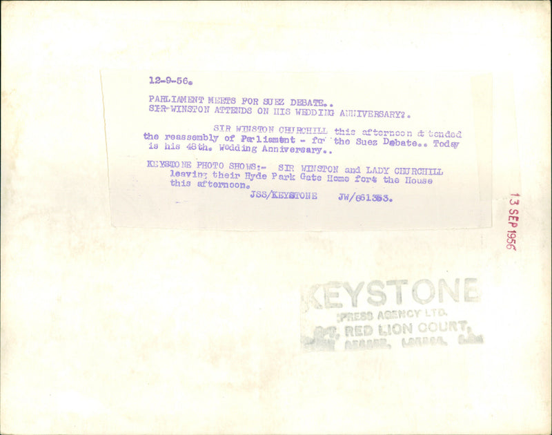 Sir Winston and Lady Churchill - Vintage Photograph