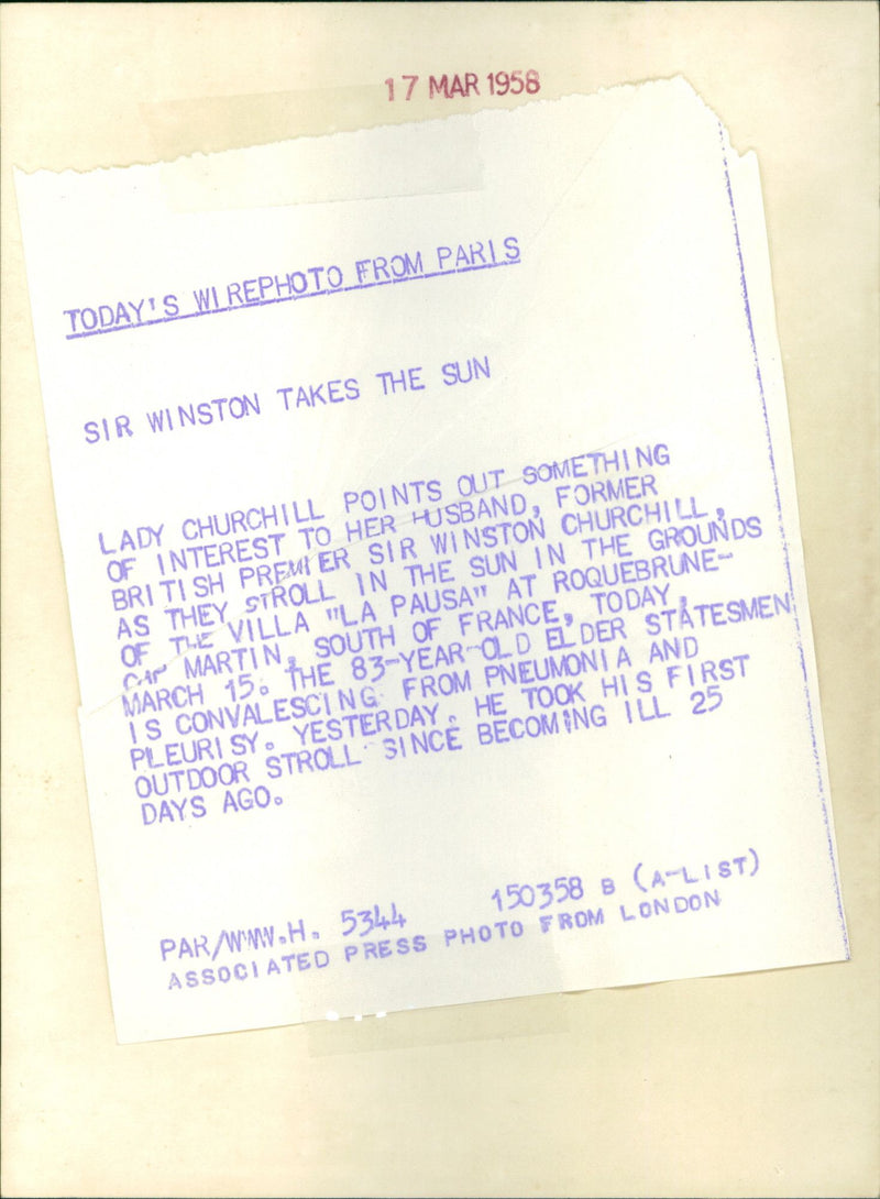 Winston Churchill with wife Clementine - Vintage Photograph