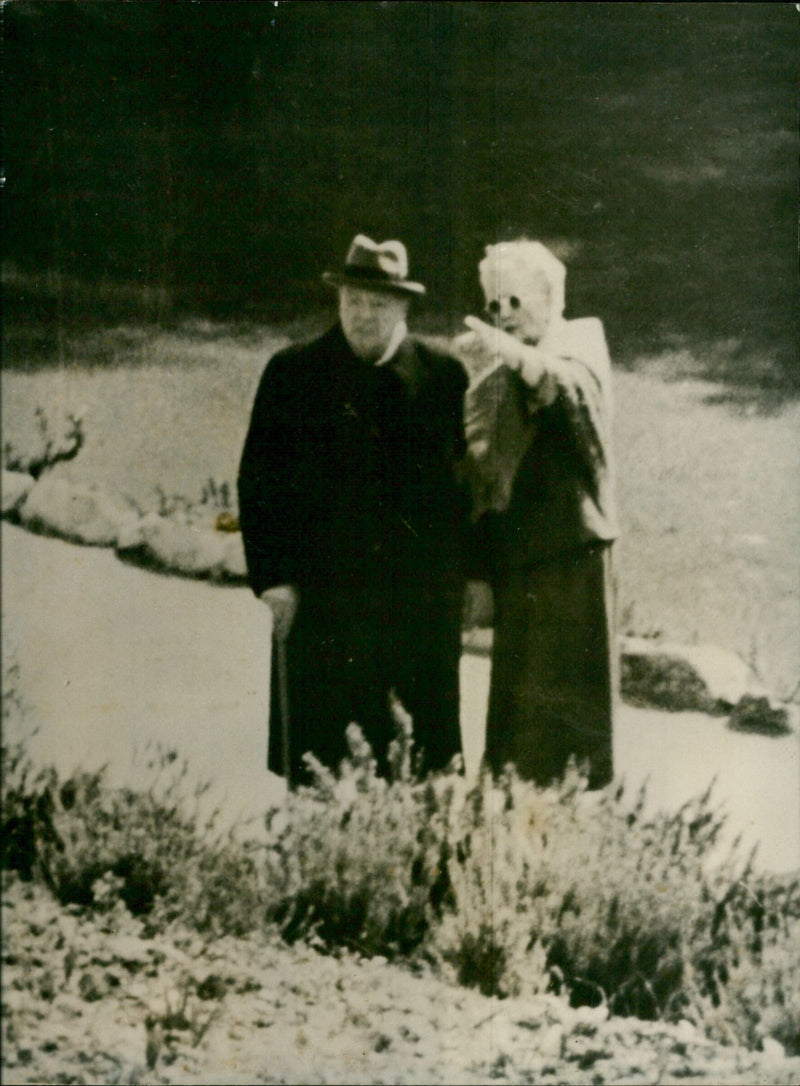 Winston Churchill with wife Clementine - Vintage Photograph