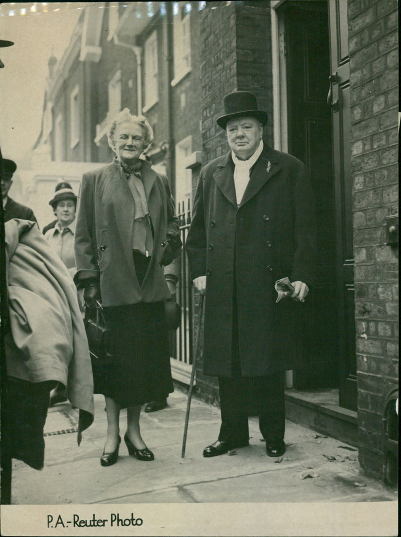 Winston Churchill with wife Clementine - Vintage Photograph