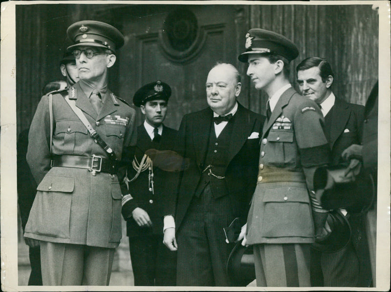 Winston Churchill at Roosevelt memorial service - Vintage Photograph