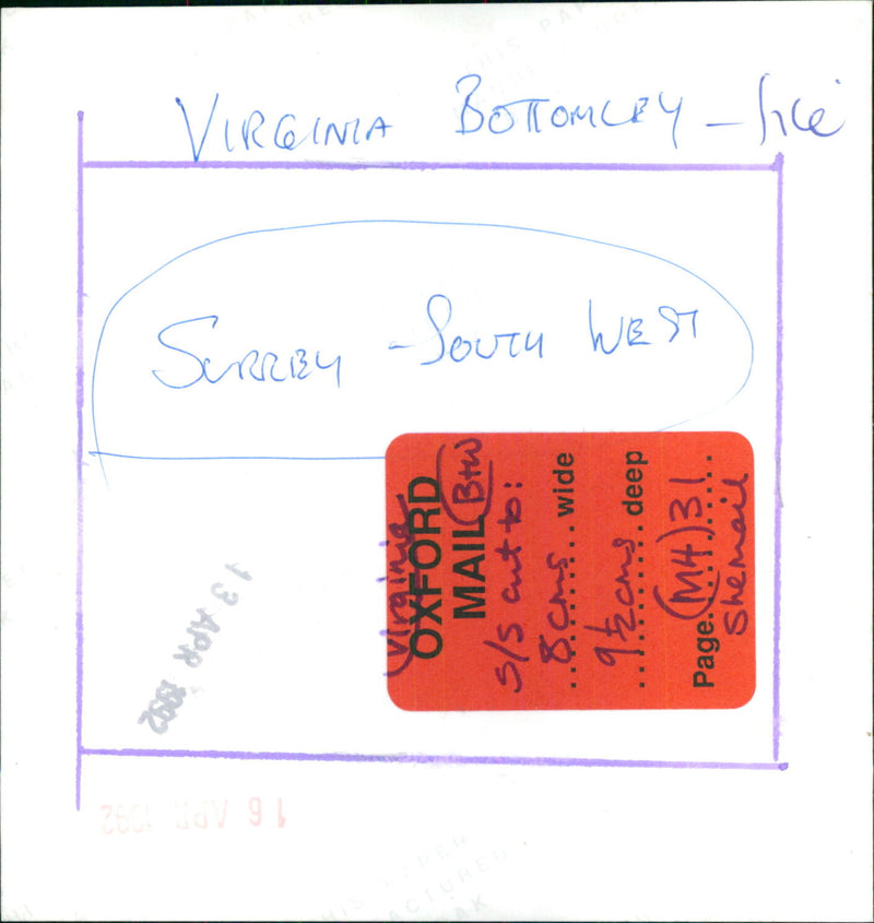 Virginia Bottomley - Vintage Photograph