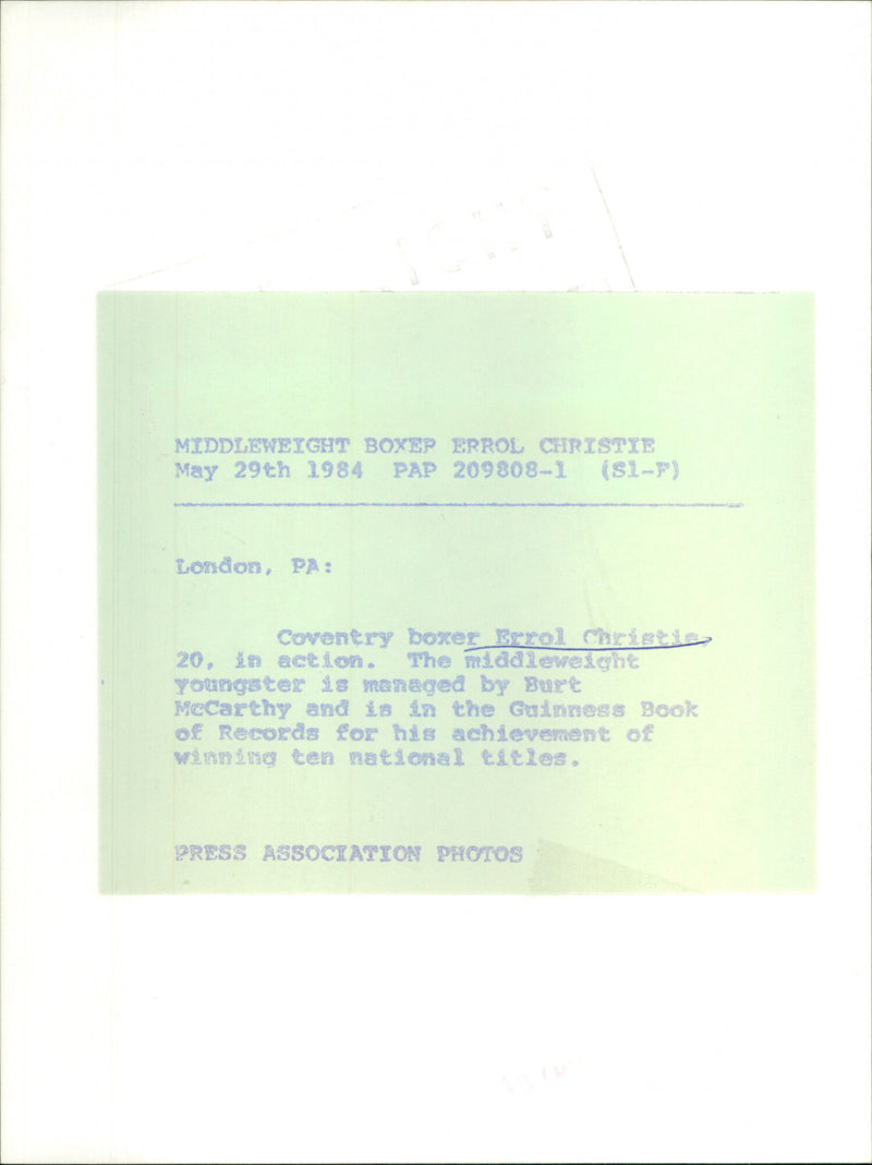 Errol Christie - Vintage Photograph