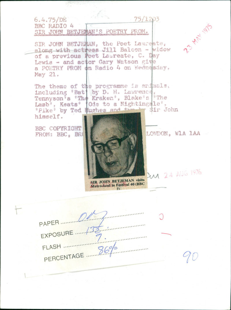 John Betjeman - Vintage Photograph