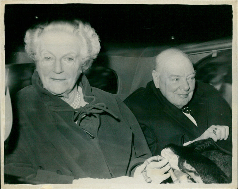 Winston Churchill with wife Clementine - Vintage Photograph