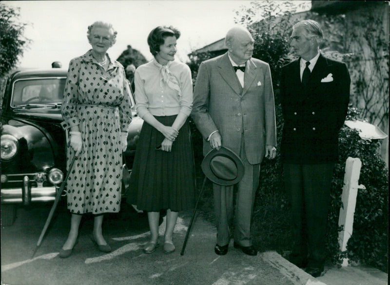 Winston Churchill with wife Clementine - Vintage Photograph