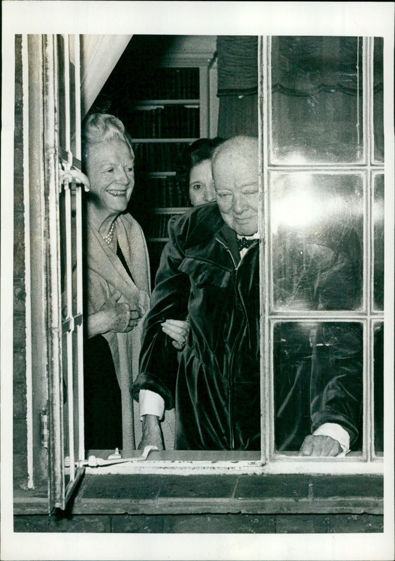 Winston Churchill with wife Clementine - Vintage Photograph