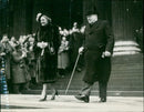 Winston Churchill with wife Clementine - Vintage Photograph