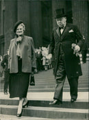 Winston Churchill with wife Clementine - Vintage Photograph