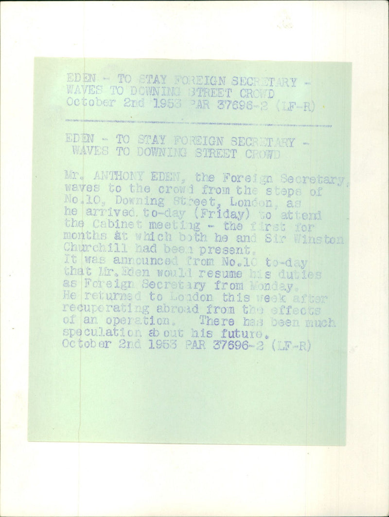 Sir Anthony Eden - Vintage Photograph