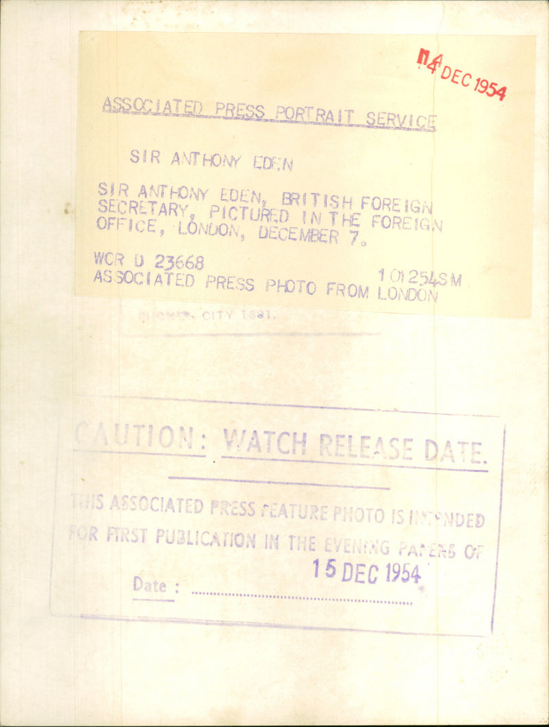 Sir Anthony Eden - Vintage Photograph