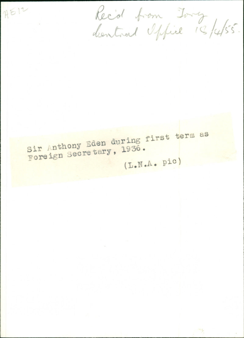 Sir Anthony Eden - Vintage Photograph