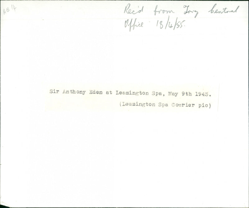 Sir Anthony Eden - Vintage Photograph