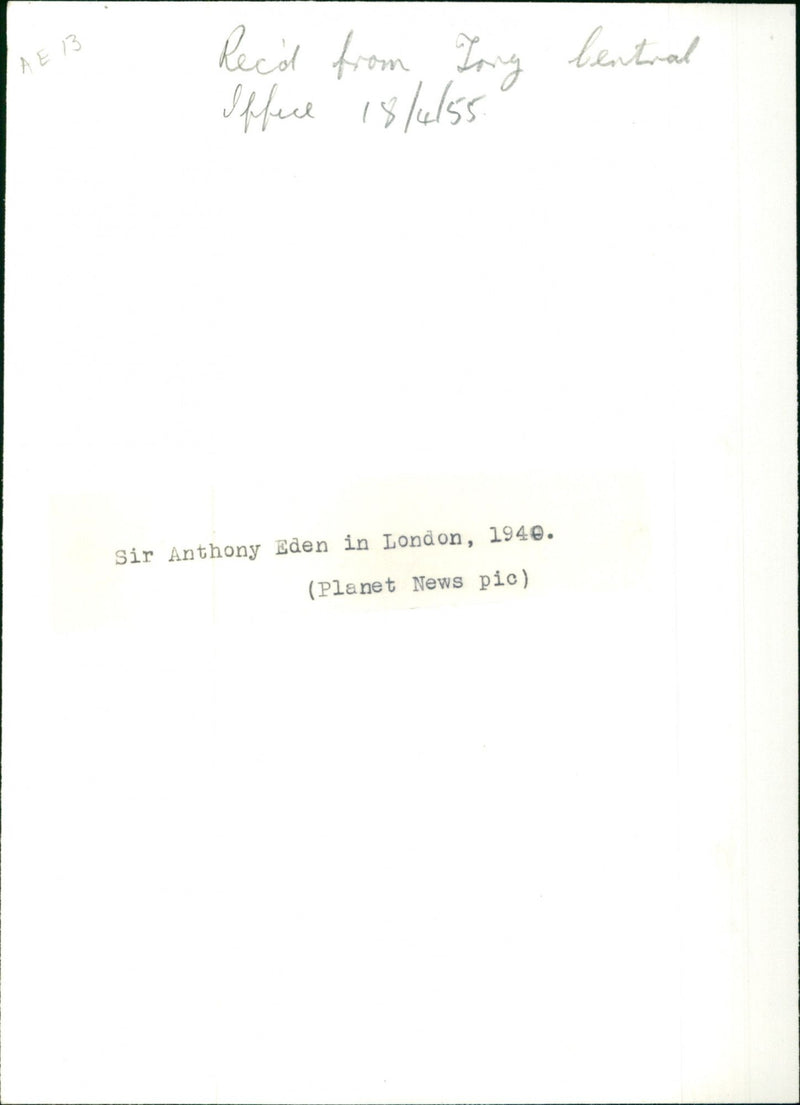 Sir Anthony Eden - Vintage Photograph