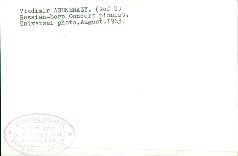 Vladimir Ashkenazy - Vintage Photograph
