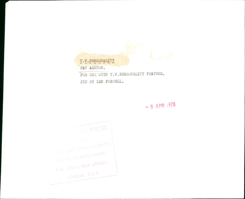 Pat Ashton - Vintage Photograph