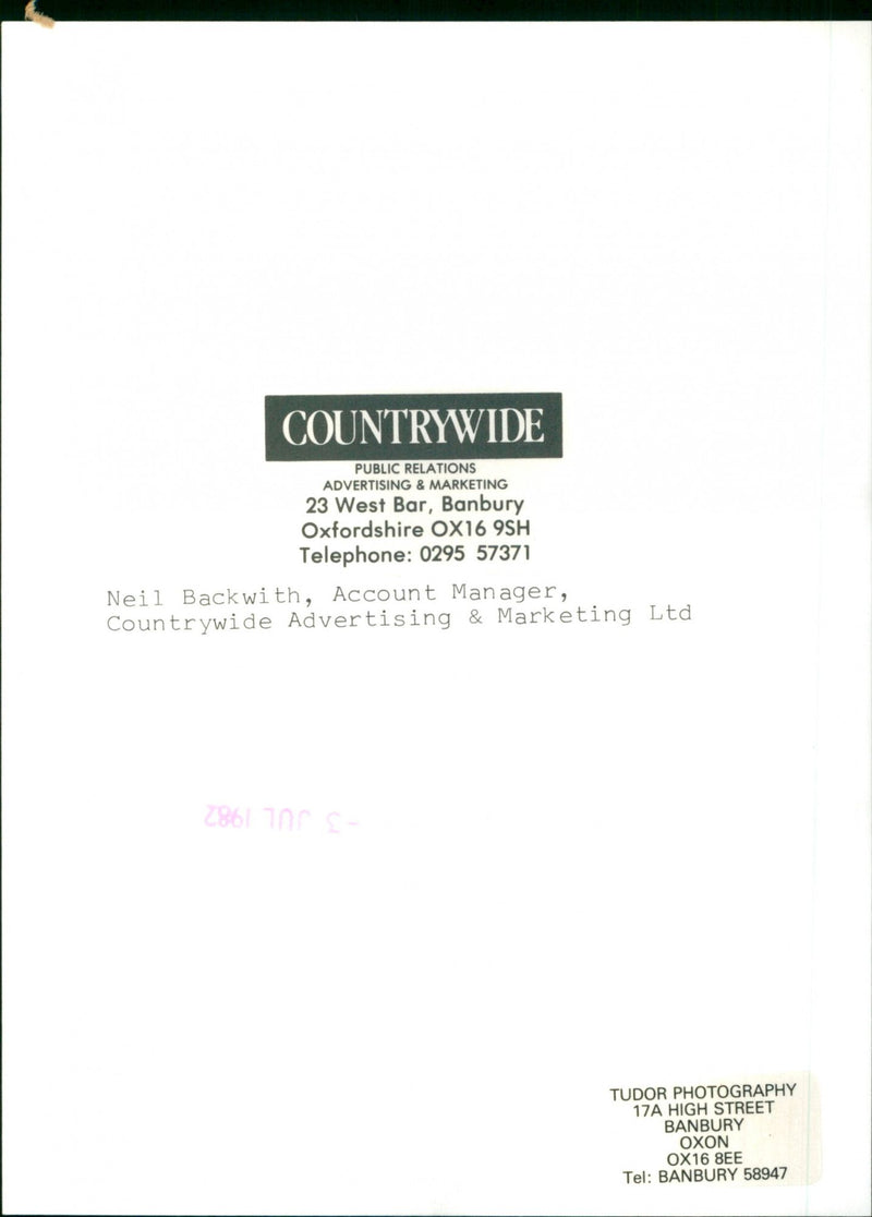 Neil Backwith - Vintage Photograph