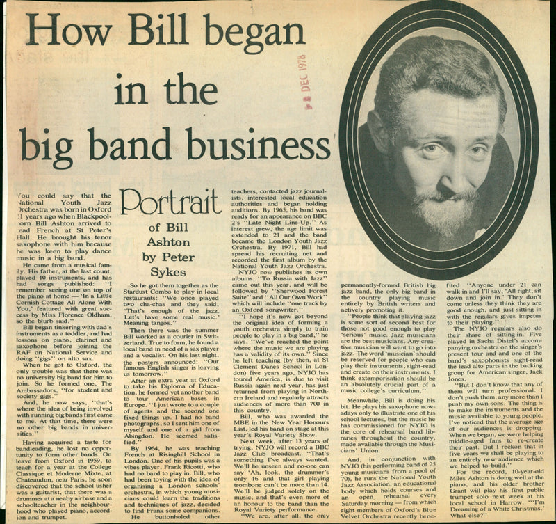 Bill Ashton - Vintage Photograph