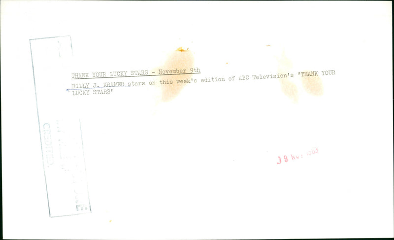 Billy J. Kramer - Vintage Photograph