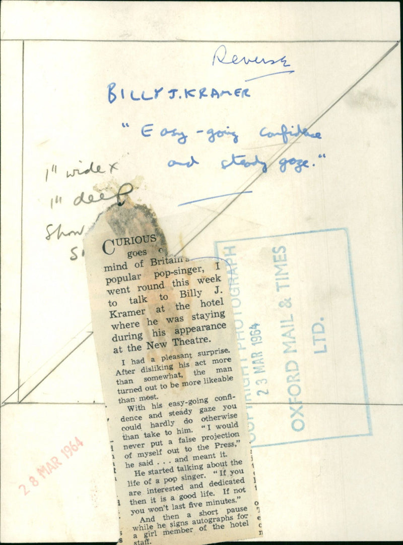 Billy J. Kramer - Vintage Photograph