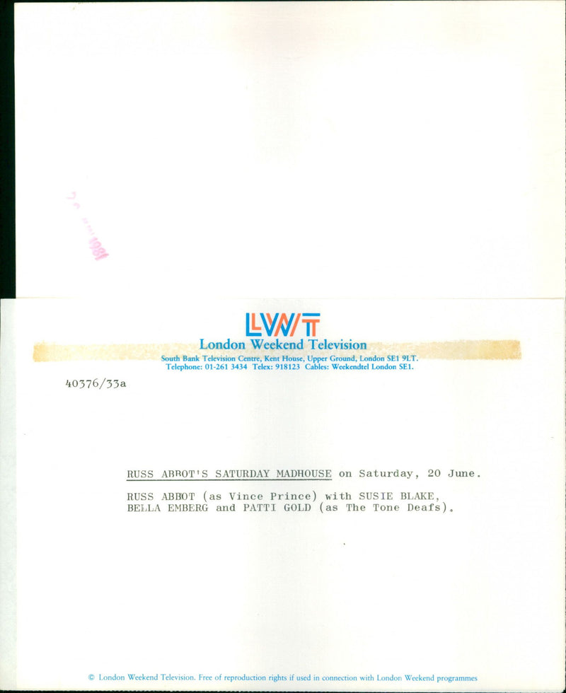 Russ Abbot - Vintage Photograph