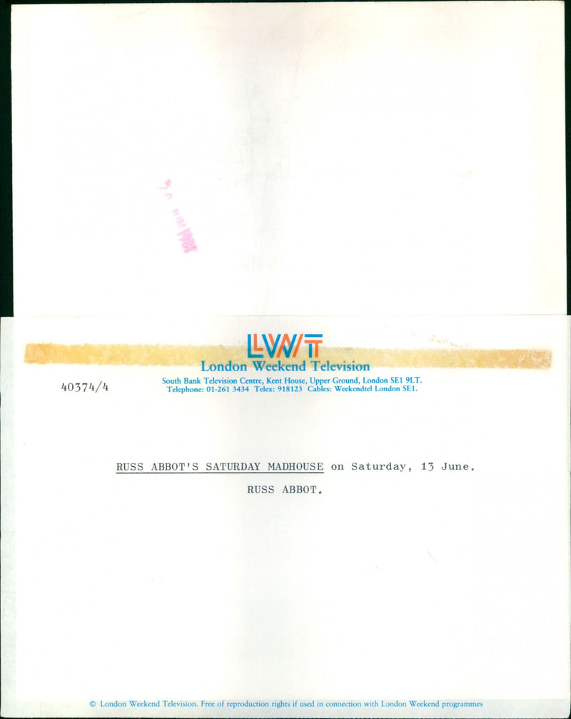 Russ Abbot - Vintage Photograph