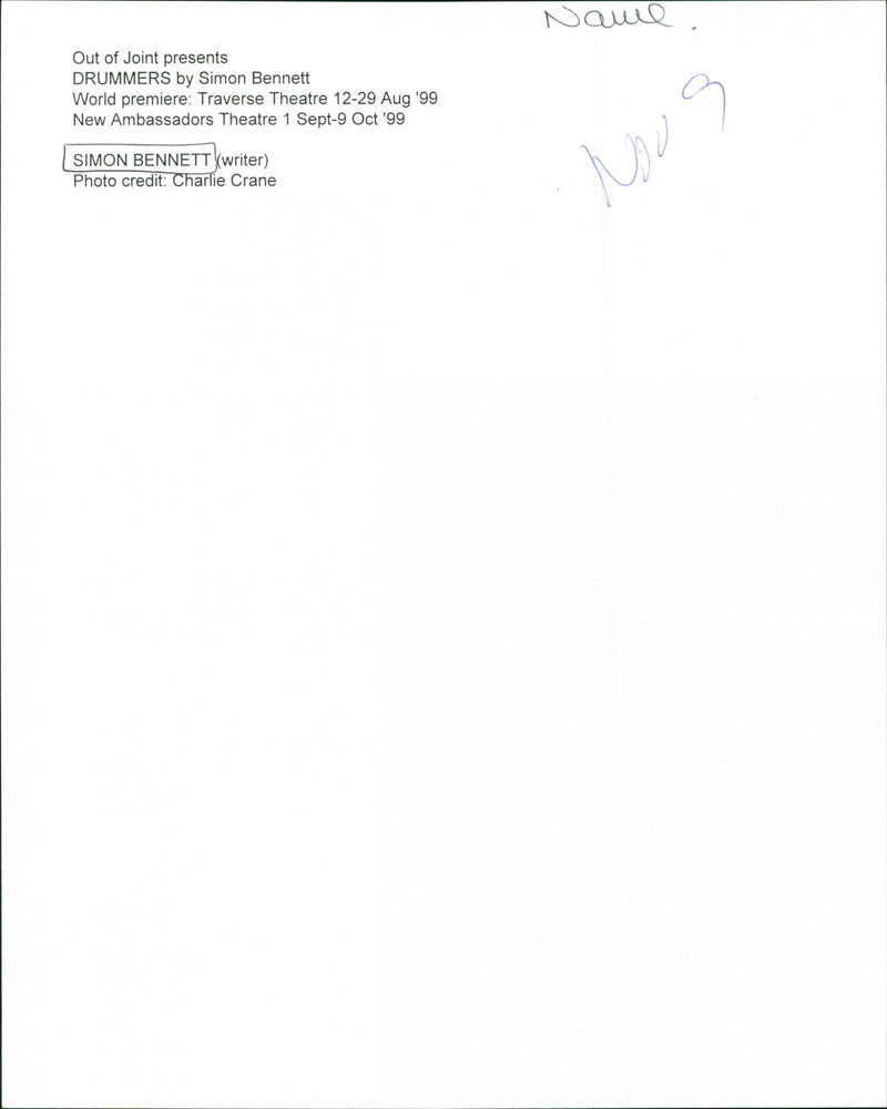 Simon Bennett - Vintage Photograph